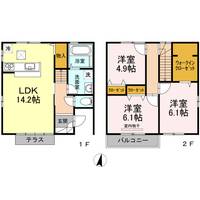 岡山県岡山市北区平野(一戸建)の賃貸物件Aの間取り