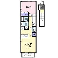 岡山県浅口市鴨方町鴨方(アパート)の賃貸物件の間取り