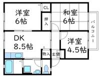 サンビレッジ新湯野 B棟202の間取り