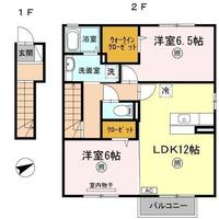 岡山県倉敷市児島上の町3丁目(アパート)の賃貸物件の間取り