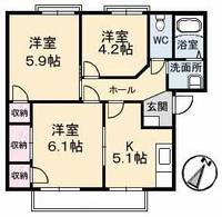 岡山県倉敷市西阿知町(アパート)の賃貸物件の間取り