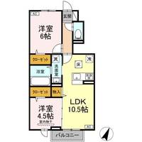 岡山県倉敷市北畝6丁目(アパート)の賃貸物件の間取り
