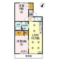 岡山県倉敷市広江6丁目(アパート)の賃貸物件105の間取り