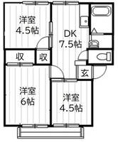 岡山県倉敷市児島小川9丁目(アパート)の賃貸物件201号室の間取り