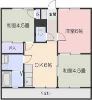 岡山県玉野市八浜町八浜(アパート)の賃貸物件103の間取り
