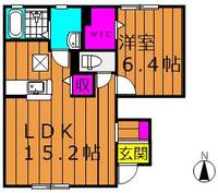 岡山県倉敷市福田町浦田(アパート)の賃貸物件102号室の間取り