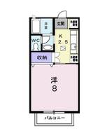 岡山県倉敷市玉島八島(アパート)の賃貸物件の間取り