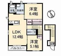 岡山県倉敷市児島小川5丁目(アパート)の賃貸物件の間取り