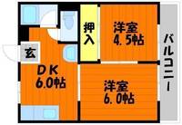 グリーンヒルズ A棟2-1の間取り