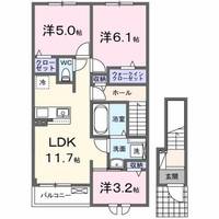 岡山県倉敷市連島町連島(アパート)の賃貸物件の間取り