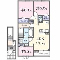 岡山県倉敷市連島町連島(アパート)の賃貸物件の間取り
