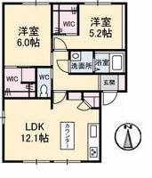 ベルメゾン B棟202の間取り