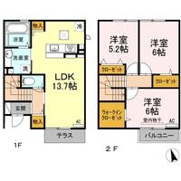 岡山県倉敷市玉島乙島(テラスハウス)の賃貸物件112の間取り
