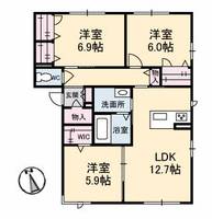 グランマスト ベレオ林町 A棟の間取り