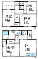 広島県福山市多治米町3丁目(一戸建)の賃貸物件の間取り