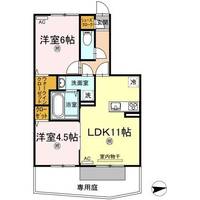 プランドール 太田 A棟102の間取り