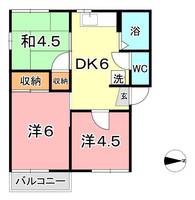ベルメゾン平野Aの間取り