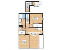 滋賀県長浜市高月町井口の賃貸アパートの間取り