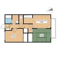 滋賀県近江八幡市北之庄町の賃貸アパートの間取り