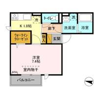 埼玉県越谷市大字袋山の賃貸アパートの間取り
