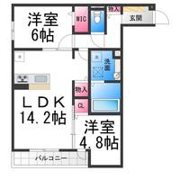 パサログランデ上野芝302の間取り