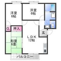 プレステージ大美野 A棟203の間取り