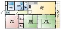 マンションカワハラの間取り