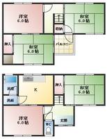 大阪府富田林市若松町2丁目(一戸建)の賃貸物件の間取り