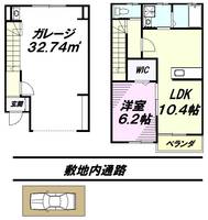 ガレージハウス ライラックAの間取り