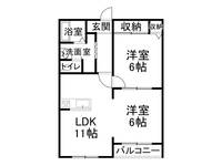 コーポニュータウンⅡ2-Cの間取り