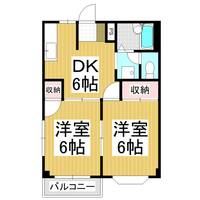 ホワイトローズB棟102の間取り
