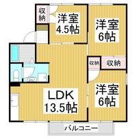 グレイスタウン B棟103の間取り