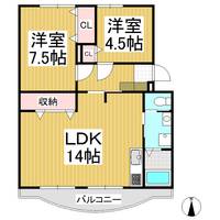 アメニティ三本柳B302の間取り