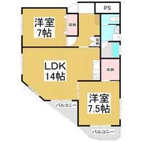 パシフィックⅢ 街角ビル5Fの間取り