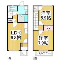 エスポワール清水Ⅲ106の間取り