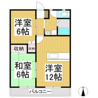 ハーベスト殿城A棟102の間取り