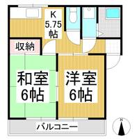 サンテラス東部1-Dの間取り