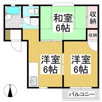 メゾンポプリB101の間取り