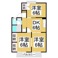 開沖ライブタウン C棟203の間取り