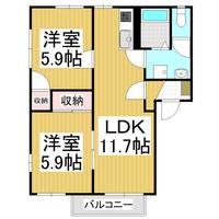 ドミールのぞみF棟101の間取り