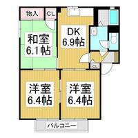 フォーレスオーク B棟201の間取り