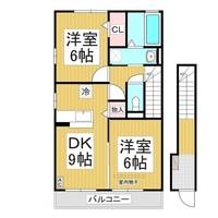 セジュール石原田 C棟202の間取り