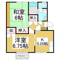 戸根川コーポ1-Cの間取り