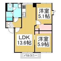 フレグランス桃 Ⅰの間取り