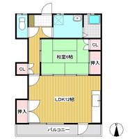常入グリーンハイツ102の間取り