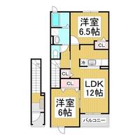 プリムローズ B棟202の間取り