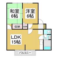長野県塩尻市広丘郷原の賃貸アパートの間取り