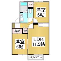 セジュールオクハラ Aの間取り