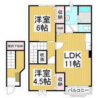 フラワーヒル B202の間取り