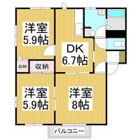 コスモスハイツ D棟201の間取り